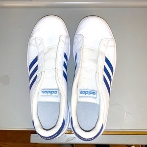 Adidas Blue sparkly stripe sneakers WITHOUT LACES